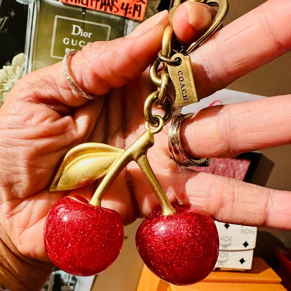 SOLD 🎒🎒Coach Cherry Bag Charm with Box - Picture 3 of 9